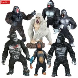 Action Toy Figures OozDec Gorilla King Kong Toys Warrior Fight Mode PVC Animals Model Decoration Role Playing Story Kids Gift 230714