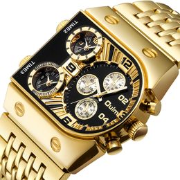 Oulm Men Watches Mens Quartz alloy Strap Men's Wristwatch Sports Multi-Time Zone Military Male Watch Clock relogio masculino