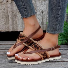 Sandals Women Slippers Girls Flat Bohemian Style Casual Women's Fashion Comfortabel Pu Leather Beach Shoes Flip Flops