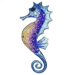 Garden Decorations Metal Seahorse Home Garden Wall Decoration Outdoor Statues Sculptures and Figurines Ornaments Fence Patio Lawn Bedroom Backyard L230714