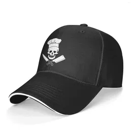 Ball Caps Men's Skull Chef Hat Funny Knives Kitchen Baseball Cap For Women Classic Adult Sport Travel Fashion Accessary Cooking Custom