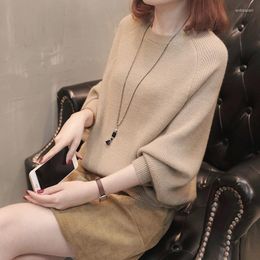 Women's Sweaters Solid Colour Knitted Loose Batwing Sleeve Sweater Clothing 2023 Autumn Oversized Casual Pullovers Korean Tops