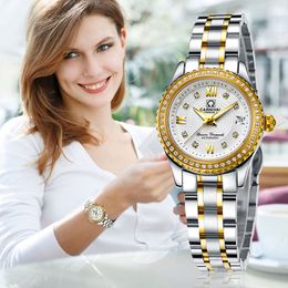 Other Watches CARNIVAL Women Mechanical Watch Luxury Stainless Steel Bracelet Elegant Ladies Diamond Automatic Relogio Feminino 8629 230714