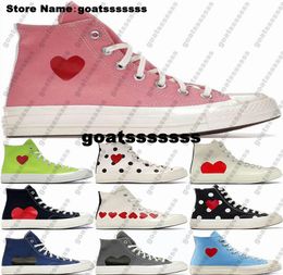 Chucks Taylors All Star 70 Hi Women Sneakers Shoes Size 5 11 Mens Commes des Garcons PLAY Designer Running Us 5 Us5 CDG Love Peach 9173 Trainers Casual Black Red Youth