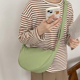 Evening Bags Candy Colour Women's Cloth Shoulder Bag Simple Design Female Crossbody College Girls Phone Purse Handbags Messenger