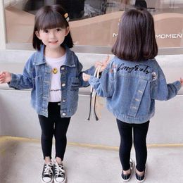 Jackets Girls Baby's Kids Coat Jacket Outwear Tops 2023 Letters Jean Spring Autumn Cotton Christmas Gift Outfits School Children's Cloth