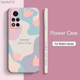Flower Phone Case For Xiaomi Redmi Note 12 11 Pro Plus Turbo 5G 12 11S 10S 10 9S Redmi 10C Shockproof Matte Soft Silicone Cover L230619
