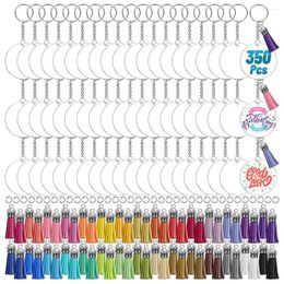 Jewelry Pouches 350Pcs Acrylic Clear Keychain Blanks For Vinyl With Tassels Jump Rings DIY Craft