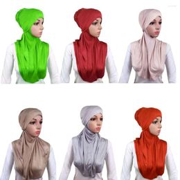 Ethnic Clothing 2PCS Cotton Women Hijab Amira Hat Muslim Under Scarf Bonnet Cap Islamic Headscarf Wrap Shawl Turban Ramadan Solid Colour