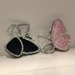 Evening Bags Fashion Designer Butterfly Bag Elegant Women Handbag Diamond Clutch Purse Shiny for Dance Party Prom Banquet 230714