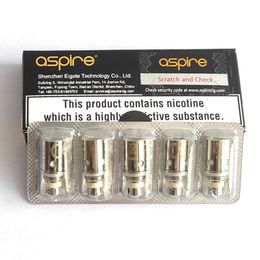 Original Aspire BVC Coil 1.6ohm 1.8ohm General Replacement Coils For Aspire ET ETS Glass K1 Glassomizer CE5 CE5S Vivi Novo K1 Plus K Lite Spryte Clearomizer Authentic