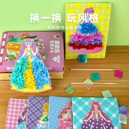 Kids Toy Stickers Fantasy Handpainted Poke Fun Handmade Painting Princess Dress Up Drawing Puzzle 230714