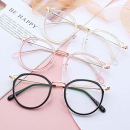 Sunglasses Transparent Metal Frame Computer Glasses Women Men Anti Blue Light Cat Eye Eyewear Blocking Optical Spectacle Eyeglass