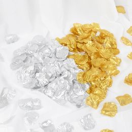 Decorative Flowers 500pcs Gold Silver Artificial Silk Rose Flower Petals Leaves For Wedding Party Decoration Birthday Valentine's Day Table