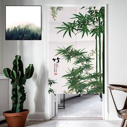 Curtain Chinese Style Green Bamboo Door Living Room Partition Decoration Feng Shui Noren