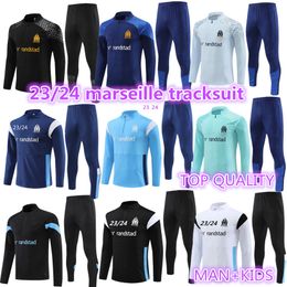 22 23 24 kids and adult tracksuit MILIK PAYET Marseilles survetement Training suit veste maillot 2023 2024 Olympique OM man tracksuits football jogging set sports