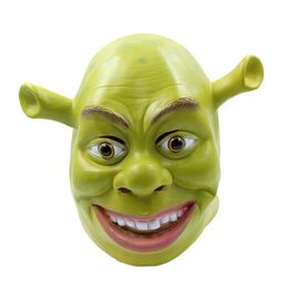 Party Masks Green Shrek Latex Movie Cosplay Adult Animal Mask Realistic Masquerade Prop Fancy Dress Halloween 230713