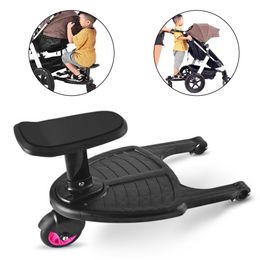 Stroller Parts Accessories Fashion Children Pedal Adapter Second Child Auxiliary Trailer Scooter Hitchhiker Kids Standing Plate with Seat 230713