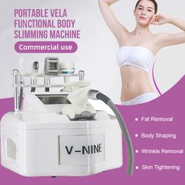 Professional Vela Roller RF Body Slimmer Skin Tightener Machine Cavitation Cellulite Removal 5 Handles Whole Body Therapy Beauty Equipment