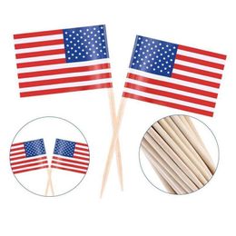 Party Decoration 100Pcs American Tooticks Flag Cupcake Toppers Uk Tootick Baking Cake Decor Drink Beer Stick Supplies Dbc Drop Deliv Dh5Or