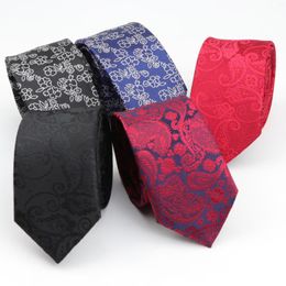 Bow Ties 6cm Mens Business Tie Formal Flower Jacquard Wedding Necktie Narrow Classic Corbata Neckwear Gravata