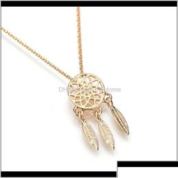 Pendant Necklaces Pendants Dream Catcher Series Jewelry Exquisite Alloy Hollow Necklace Chain Collares Gifts Women 64Nes Drop Deliver Dhb89