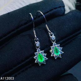Dangle Earrings KJJEAXCMY Fine Jewelry 925 Sterling Silver Inlaid Natural Emerald Female Eardrop Lovely Support Detection