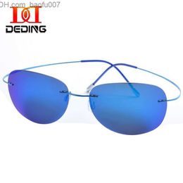 Sunglasses DEDING Men's Borderless Titanium Polarised Sunglasses Large Lenses Ultra Light Frame Sunglasses UV Protective Glasses DD1357 Z230719