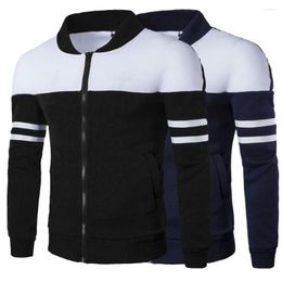 Men's Jackets Stylish Men Jacket Cardigan Loose Stand Collar Spring Elastic Hem