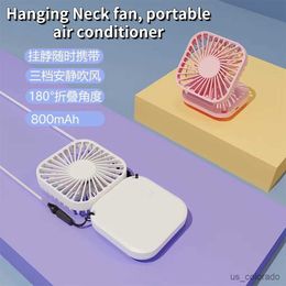 Electric Fans New Hanging Neck Foldable Fan Handheld USB Fan Neck Fan Portable Fan Sports USB Outdoor Mini Fan R230714