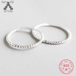 925 Sterling Silver Ring Fashion Simple Glint Gleam Thin Little Finger Rings For Women Cute Fine Jewellery 2020 Minimalist Gift L230704