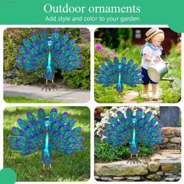 Garden Decorations Garden Peacock Exquisite Statue Supplies Iron Art Sculptures Craft Handicraft Waterproof Perfect Gifts for Outdoor Indoor Yard L230714