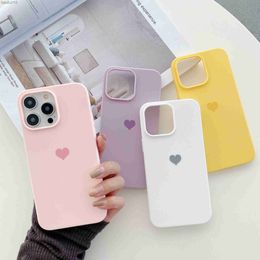 Love Heart Soft Phone Case For iPhone 11 12 13 14 Pro Max XS Max X XR 6 7 8 Plus SE 12Mini Shockproof Bumper Silicone Back Cover L230619