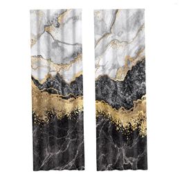 Curtain 2x Marble Print Blackout Curtains 51.97inchx94.88inch Decorative Drapes For Guestroom Farmhouse Kitchen Sun Room Office