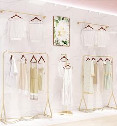 Hangers Clothing Store Display Rack Floor Type Light Luxury Women's Shelf Gold Clothes