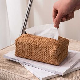 Tissue Boxes Napkins Wheat Ear Textured Tissue Box Desktop Decorative Napkin Holder Cloth Storage Box Kitchen Accessories Home Decoration Accessories R230714