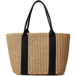 Evening Bags Casual Rattan Large Capacity Tote Designer Wicker Woven Women Shoulder Handbags Summer Beach Straw Bag Lady Travel Basket Purse 230714