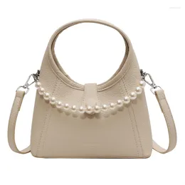 Evening Bags 2023 Handbag Trend Women's Shoulder Bag Fashion All-match Messenger Beading Chains PU Hobo Cosmetics Phone Pouch