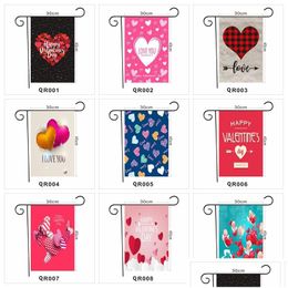 Banner Flags 30X45Cm Valentines Day Garden Banners Polyester Flag Holiday Atmosphere Decor Customization Vtky2174 Drop Delivery Home Dhzao