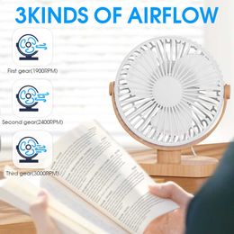 Electric Fans 6.5 Inch USB Small Desk Fan Speeds Quiet Portable Desktop Table Fan 360 Adjustment Mini Fan for Home Office Car Outdoor