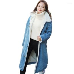 Women's Jackets Plus Size Denim For Women Winter Long Lambswool Outerwear Female Warm Cotton Coat High Quality Girl Fashion Jacket