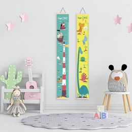 Decorative Figurines Useful Baby Height Measure Ruler Wooden Marker Animal Print Kids Growth Chart Household Supplies
