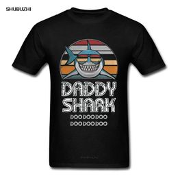 Trench Fathers Day T Shirt Men Letter Tops Daddy Shark Tshirt Doo Gift Tee Shirts Retro Cartoon Plus Size Graphic Tshirt Cotton Funny