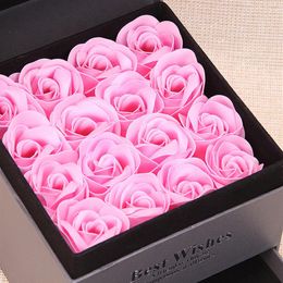 LDPF Soap ROSE Box Flower Jewellery Wishes Ring Bracelet Gift Box Preserved Flower for Valentine's Christmas Romantic Girl3117