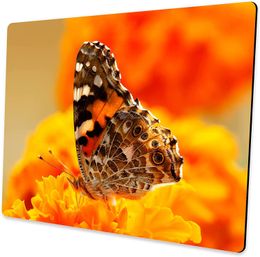 Gray Butterfly Mouse Pad Unique Design Anti-Slip Rubber Base Mouse Pad for Desktop Computer and Laptop Mouse Pad 9.5X7.9Inch