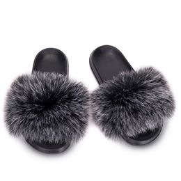 GAI MPPM Faux Slippers Slides Fur Fluffy Sandals Girls Beach Home Plush Sliders Furry Flip Flops Women Shoes Woman 230713