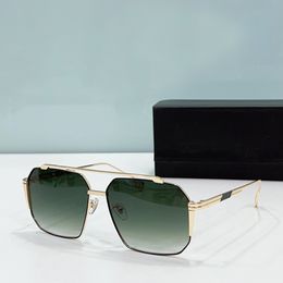 Gold Black Square Sunglasses 755 Green Gradient Lens Mens Summer Sunnies gafas de sol Sonnenbrille UV400 Eye Wear with Box