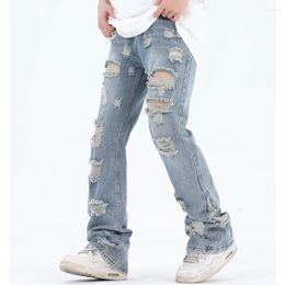 Men's Jeans Ripped Hole Baggy Washed Y2K Casual Pants For Men And Women Straight Loose Oversized Denim Trousers Distressed Cargos