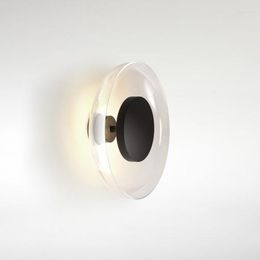 Wall Lamp Light Luxury Glass Nordic Modern Minimalist Disc Villa Corridor Aisle