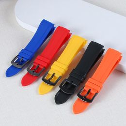 Watch Bands 22mm Watchband Silicone Rubber Strap For SKX007 SKX009 Curved End Sports Pins Buckle Black Red Orang Man Bracelet